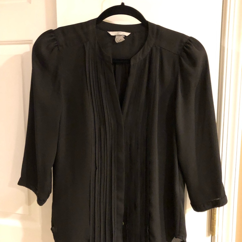 H&M Button Front 3/4 Sleeve Blouse